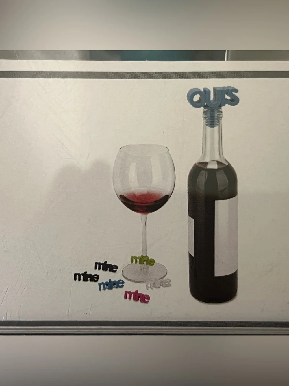 New Umbra Ours & Mine Wine Charms and Bottle Topper - Blue & Multi-Color